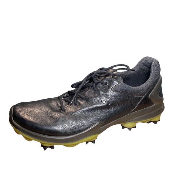 ECCO Mens BIOM Hybrid Yak Leather GORE-TEX Golf Shoes Black 42 8 8.5 Extra Width - Picture 1 of 14